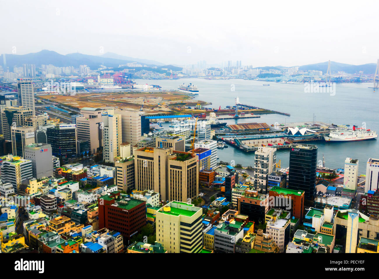 Anzeigen von Busan von Observatory Tower Pusan in Südkorea Asien Stockfoto