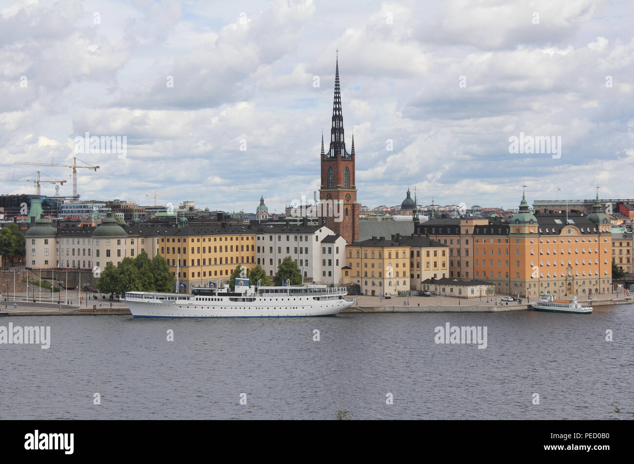 Die Insel Riddarholmen mit Kirche, in Stockholm Hauptstadt von Schweden Stockfoto