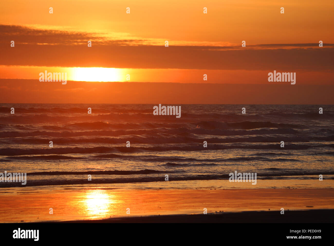 Sonnenuntergang im Ocean City Beach Stockfoto