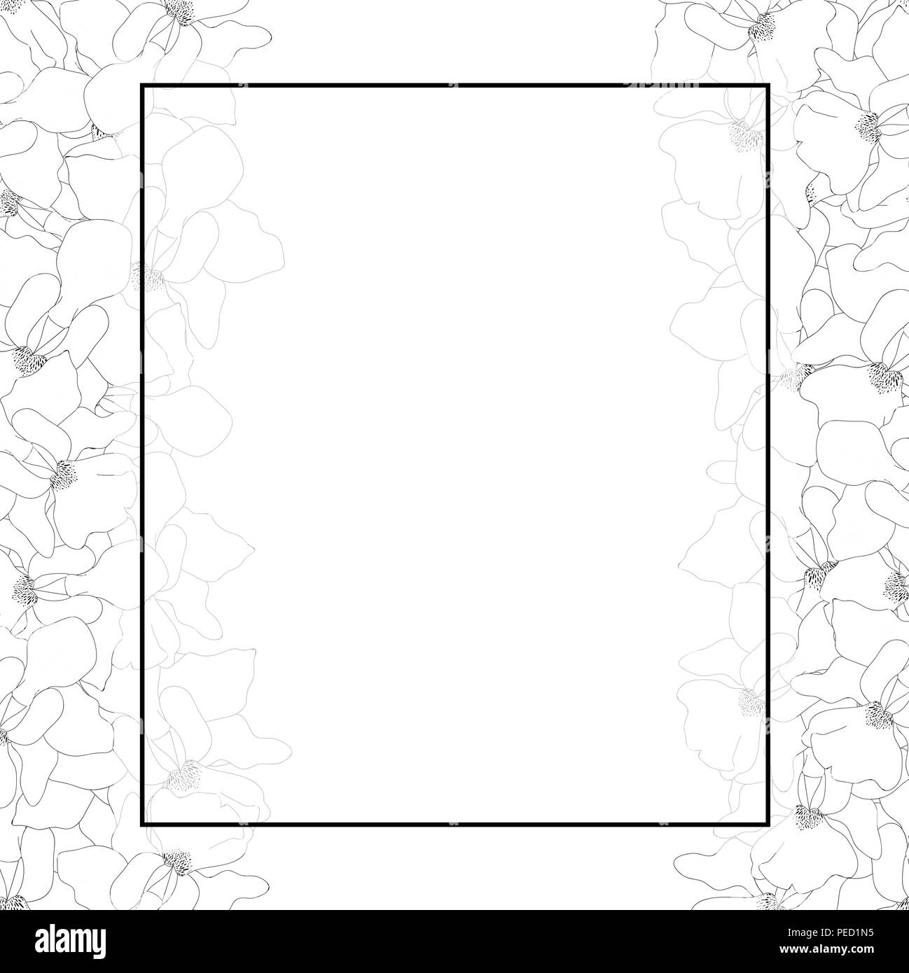 Vanda Miss Joaquim Orchid Umreißrand. Singapur nationale Blume. Vector Illustration. Stock Vektor