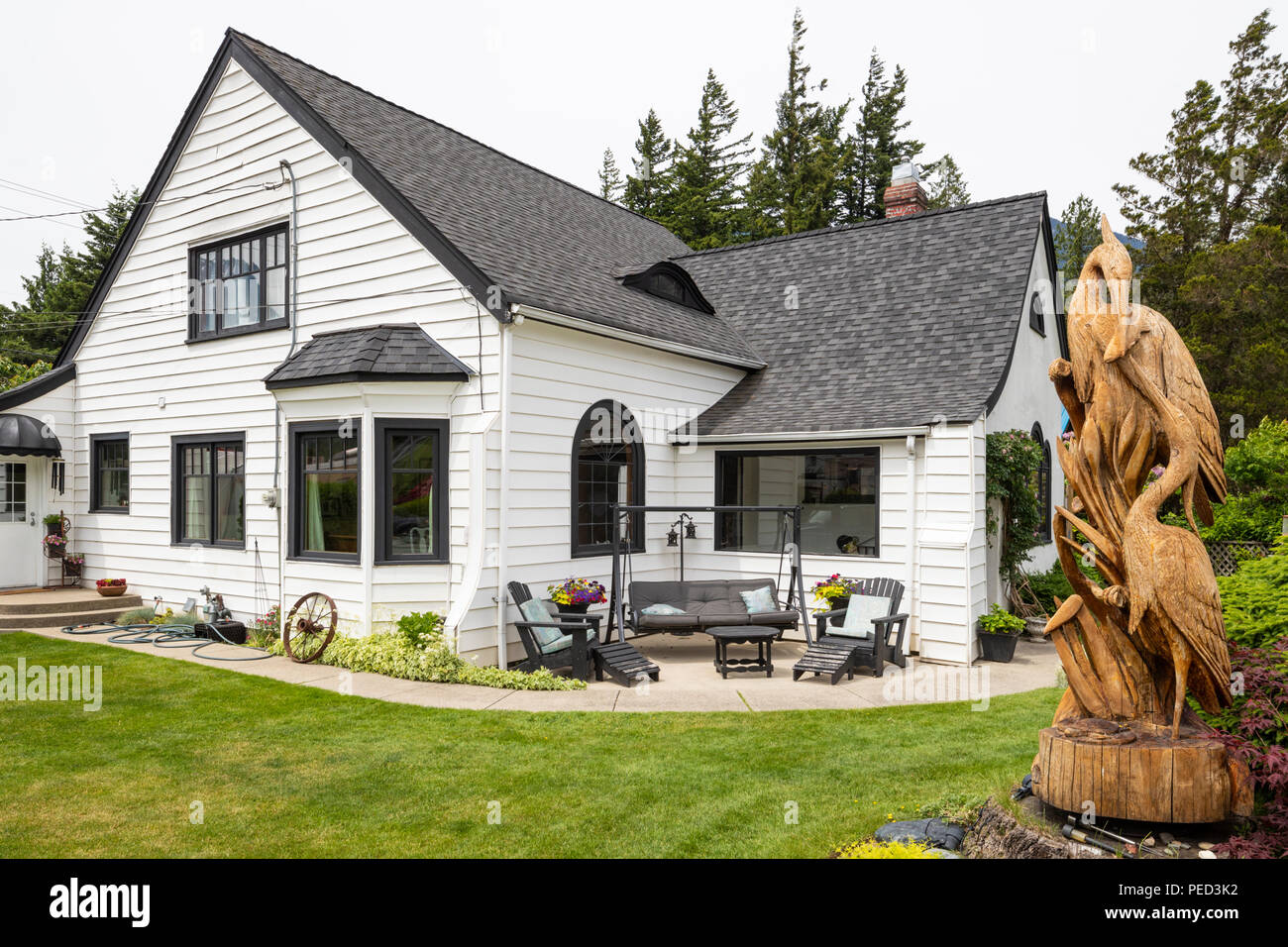 Traditionelle heimische Haus in der Stadt der Hoffnung, British Columbia, Kanada Stockfoto