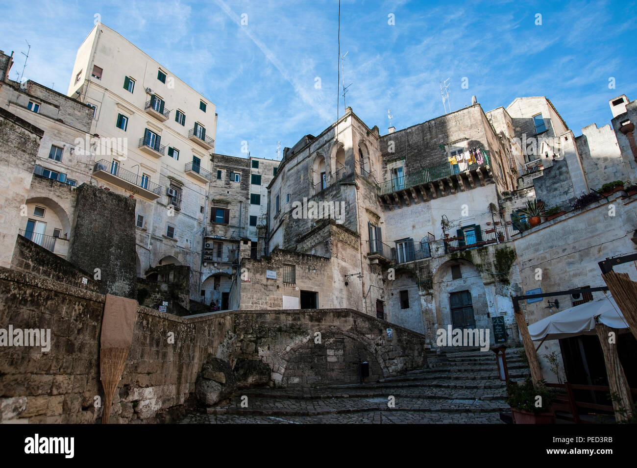 Matera wurde angeblich von den Römern im 3. Jahrhundert v. Chr. gegründet, Matera ist international bekannt für seine antiken Stadt gewonnen, der Assi di Matera". Stockfoto