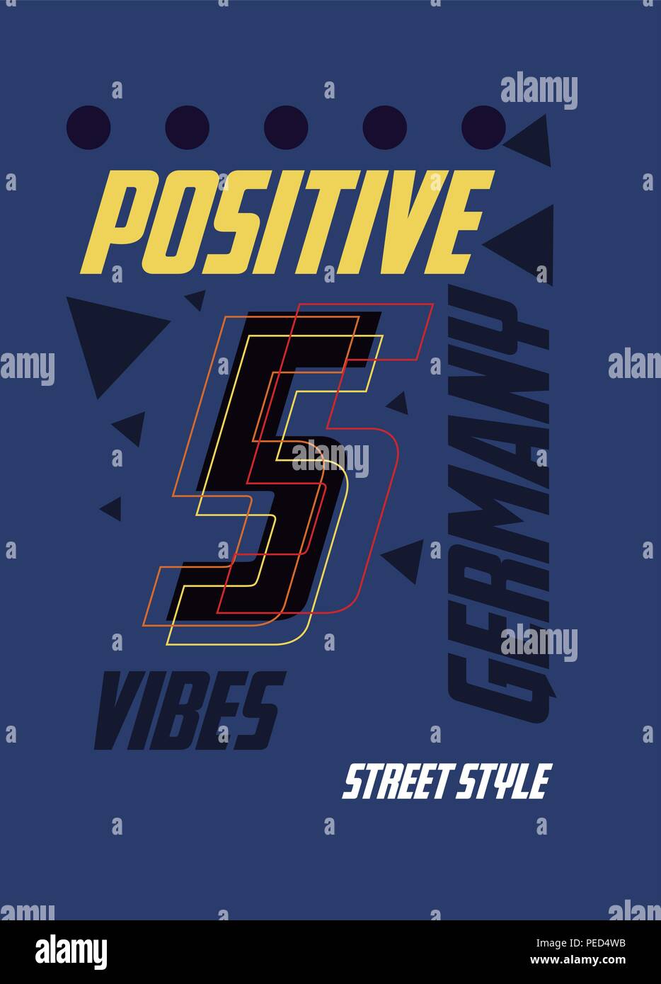 Deutschland positive vibes t shirt design Stock Vektor