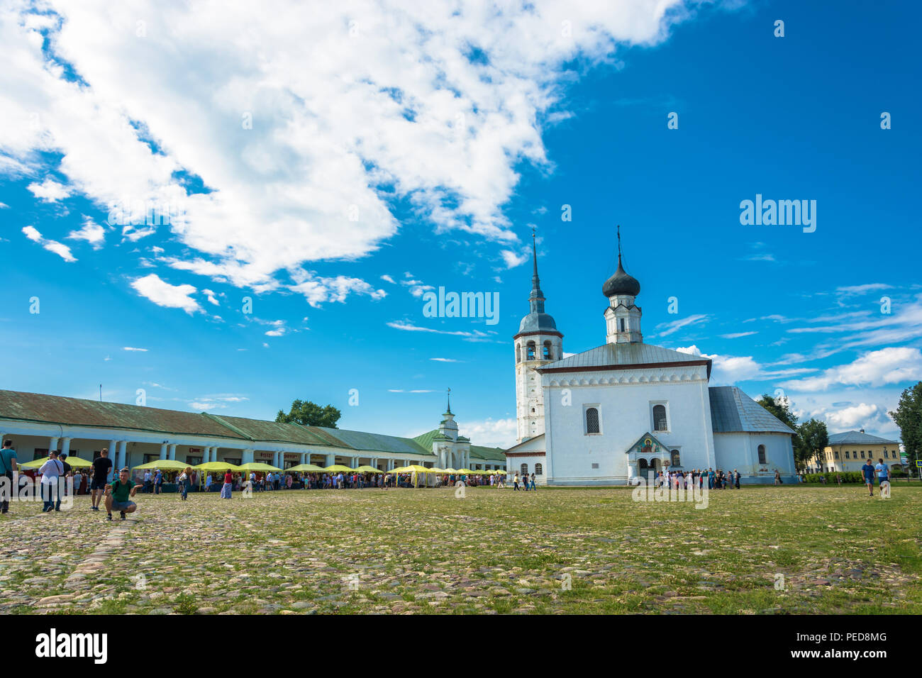 Stadt Suzdal, Wladimir, Russland - 14.07.2018: Vintage square 14.07.2018 Gurke Festival in Suzdal, Wladimir, Russland. Stockfoto