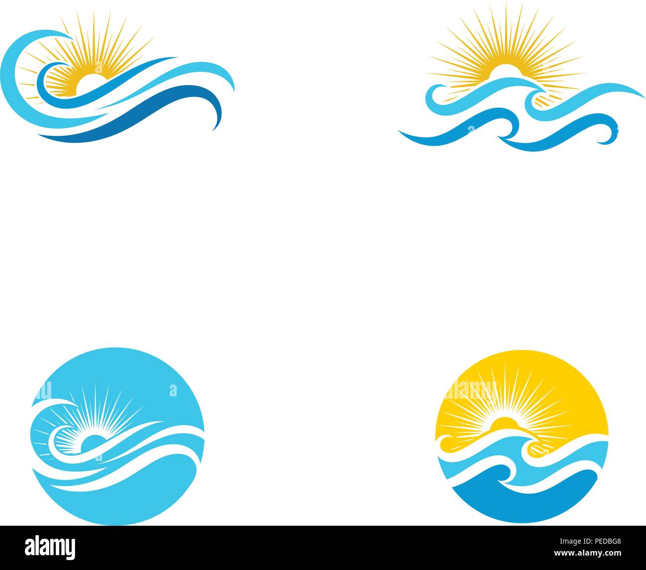 Sonne Mit Wasser Welle Symbol Vektor Grafik Design Logo Vorlage Stock Vektorgrafik Alamy
