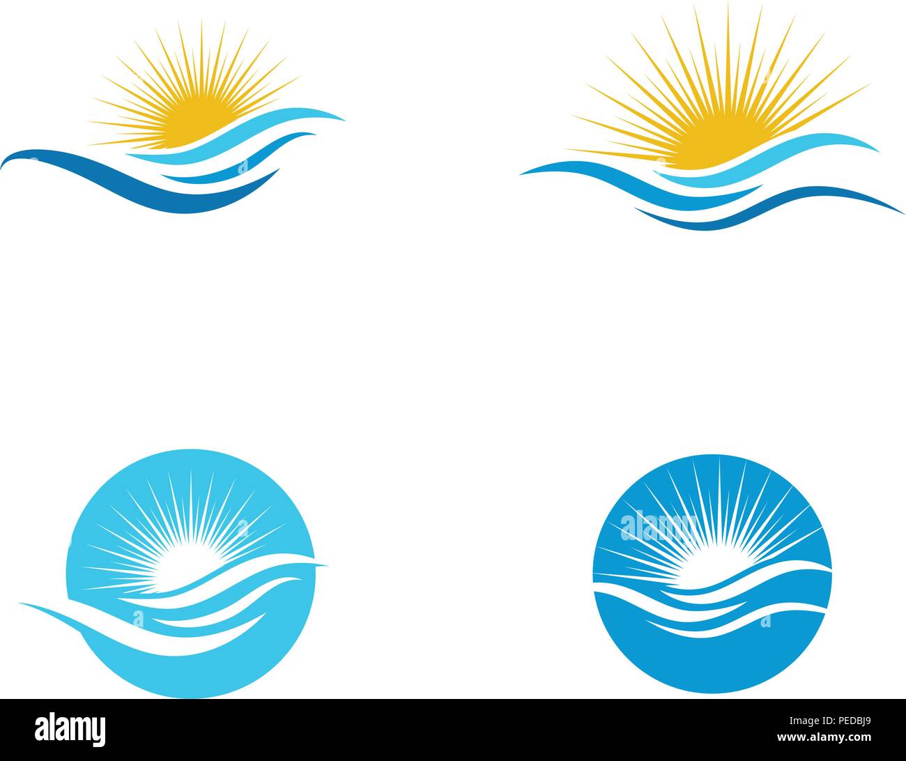 Sonne Mit Wasser Welle Symbol Vektor Grafik Design Logo Vorlage Stock Vektorgrafik Alamy