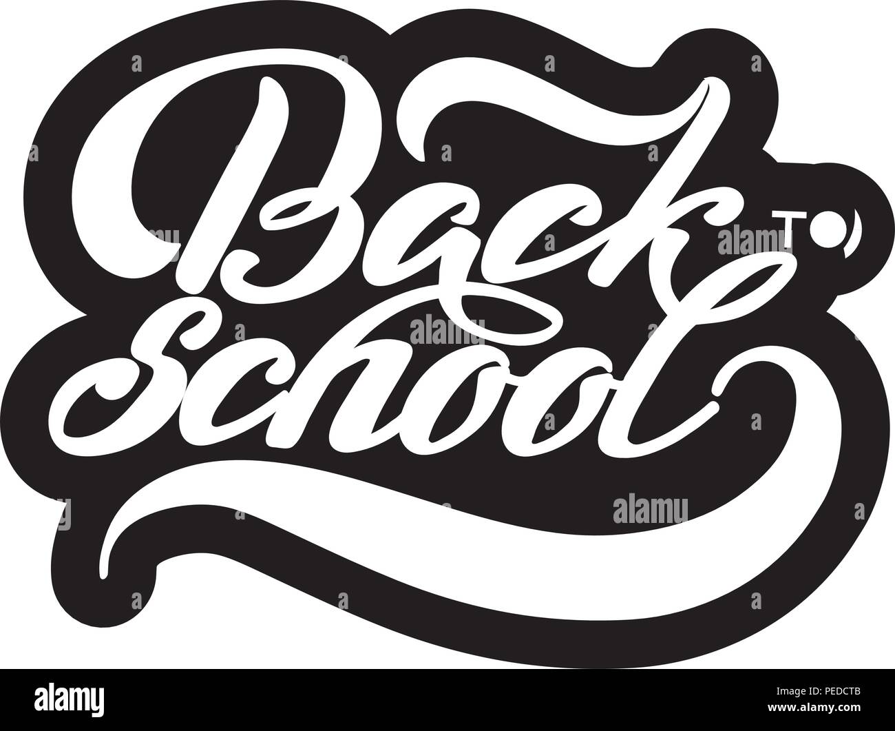 Zurück zu Schule banner Hand letterins Vector Illustration. weißer Hintergrund Stock Vektor