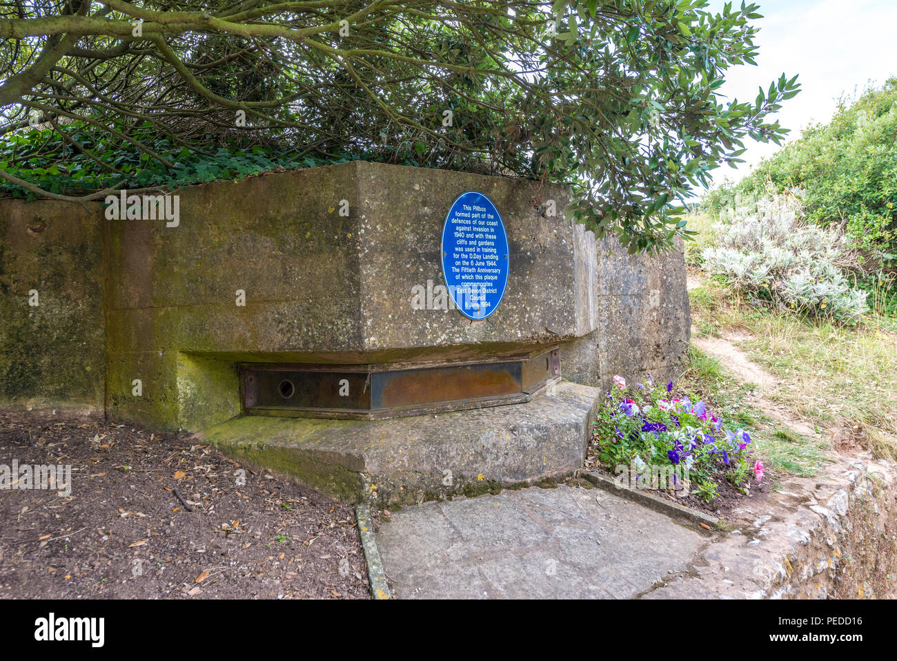 Pillbox in Cannaught Gärten, Plymouth, Devon, Großbritannien Stockfoto