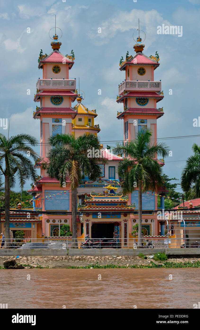 Tempel, Cao Dai, Sa Dez, Mekongdelta, Vietnam Stockfoto