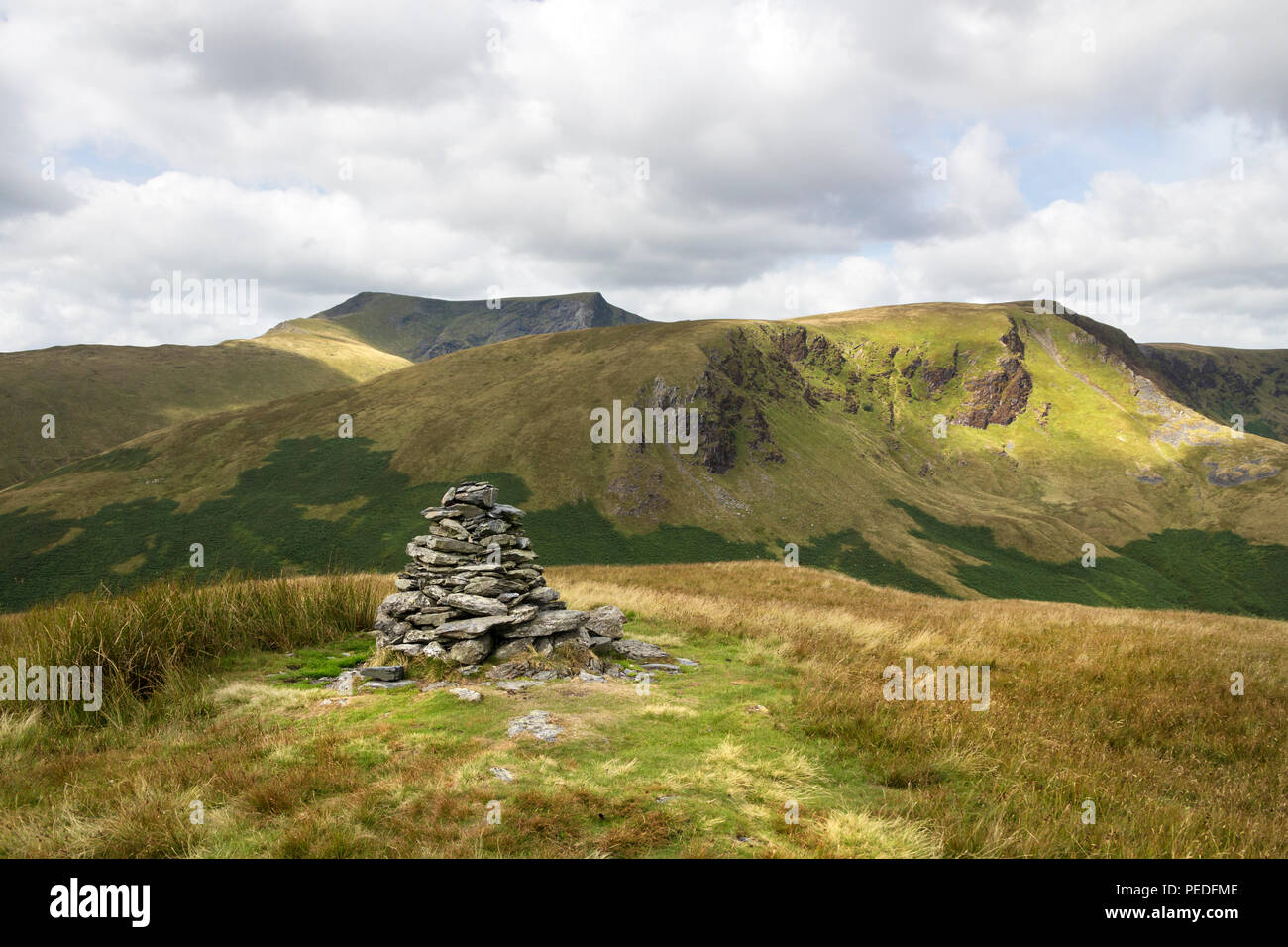 Bannerdale Felsen und blencathra von Souther fiel, Lake District, Cumbria, Großbritannien Stockfoto