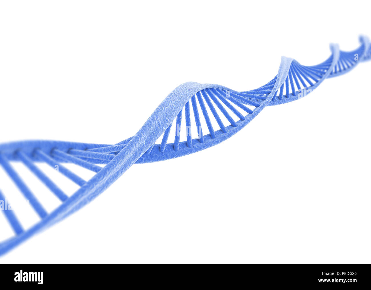 Blue DNA-Modell auf weißem Hintergrund Stockfoto