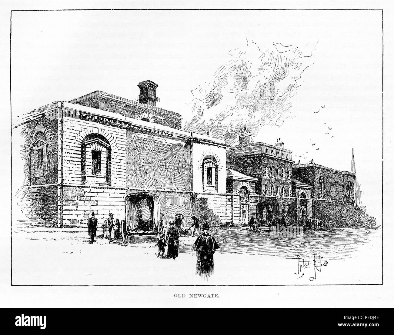 Alte Newgate Gefängnis; 1780; Abbildung von cassell Geschichte Englands, King's Edition Teil 34 Stockfoto