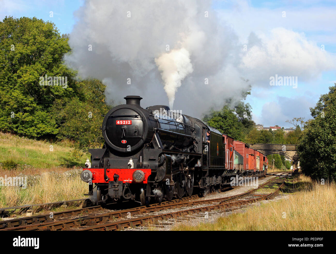 45212 Blätter Haworth auf einem Fracht auf der KWVR 7.10.11 Stockfoto