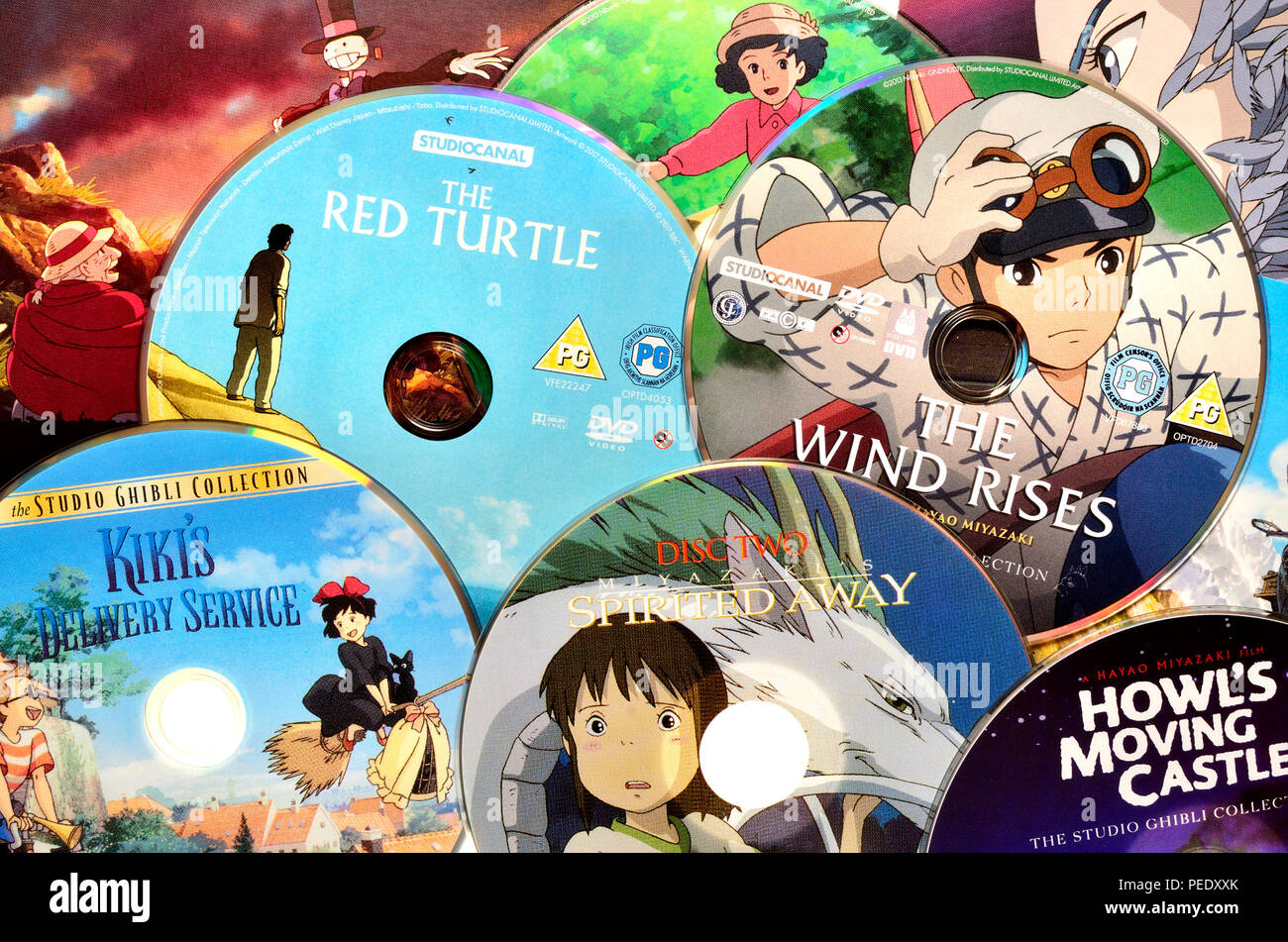 Japanische Animationsfilme auf DVD Stockfoto