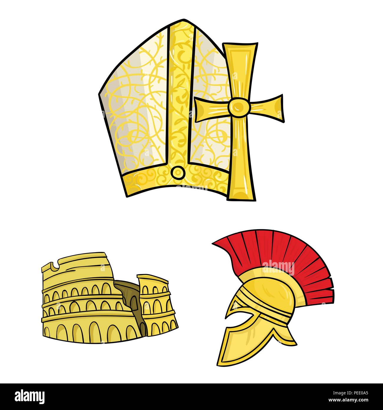 Land Italien cartoon Symbole im Set Sammlung für Design. Italien und