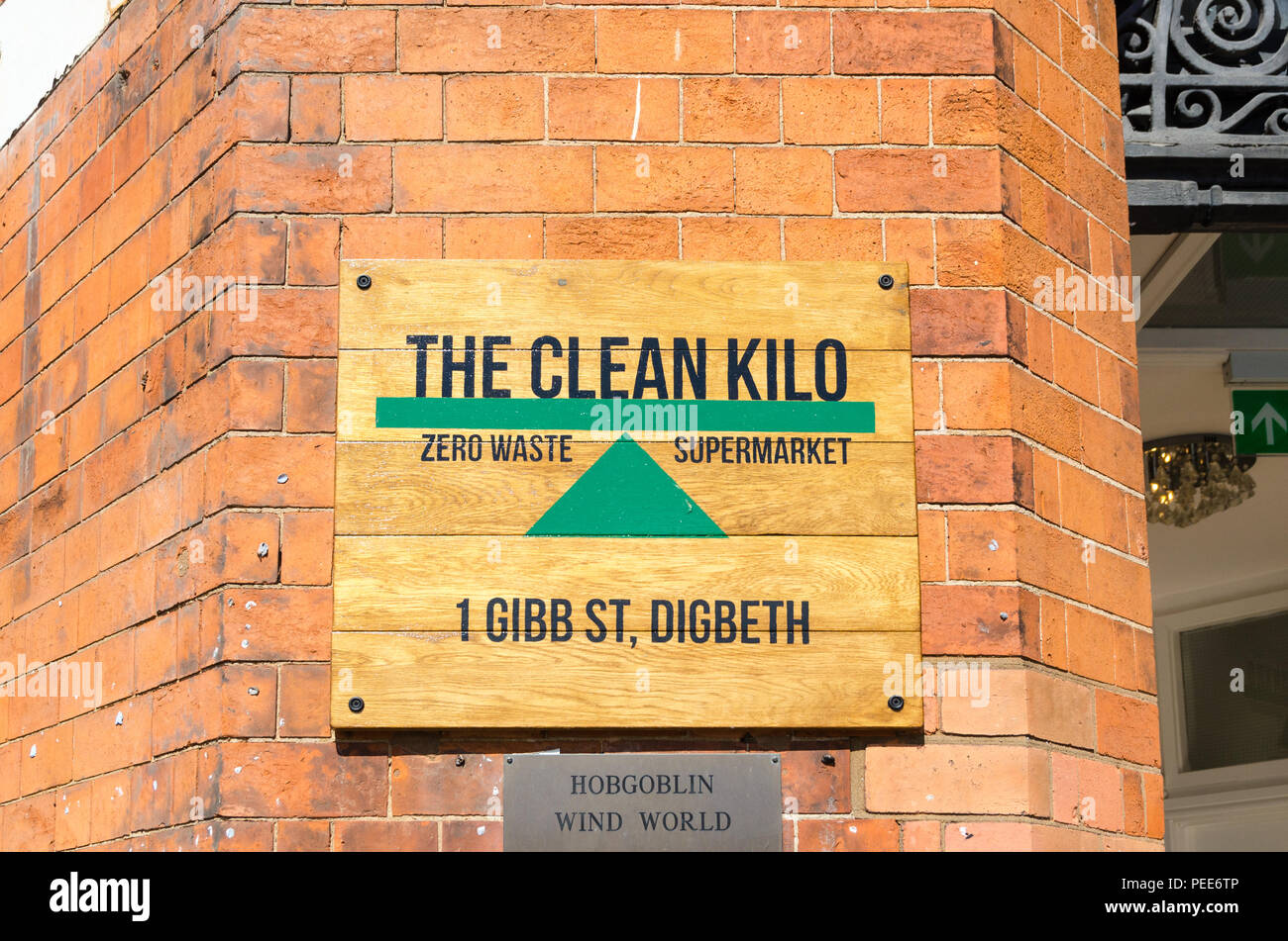Die saubere Kilo null Abfall Supermarkt und Lebensmittel Shop in der Gibb, digbeth Street, Birmingham Stockfoto