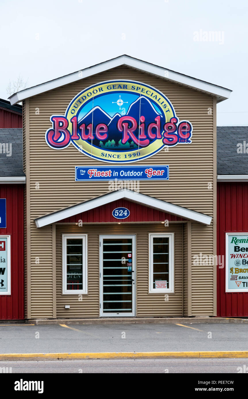 Die Blue Ridge outdoor Supply Store in Lewisporte, Neufundland. Stockfoto