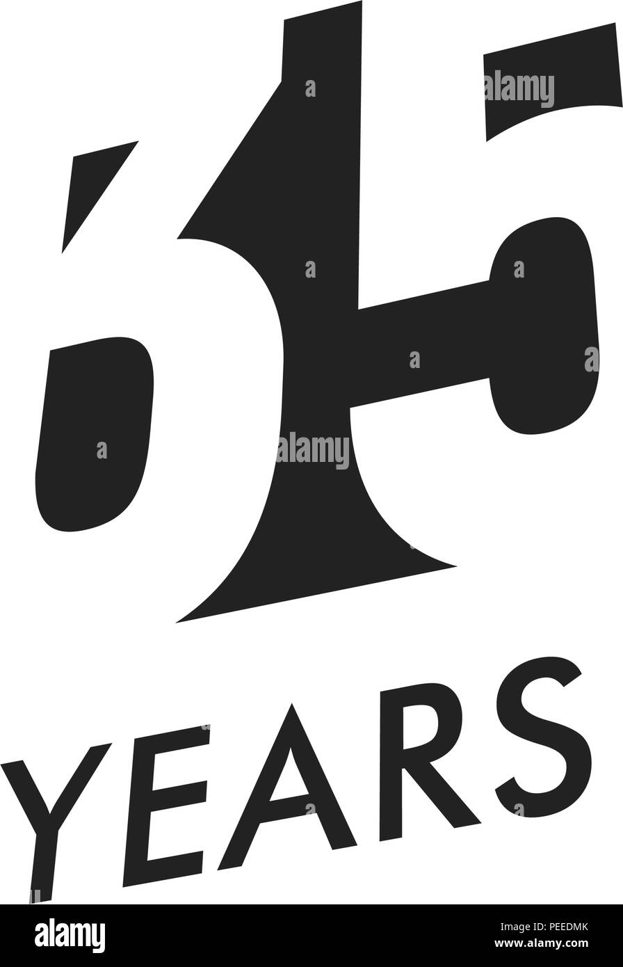 30 Fünf Jahre vector Emblem Vorlage. Jahrestag Symbol, negative Space Design. Jubiläum schwarze Farbe Symbol. Happy 35th birthday, abstrakte Darstellung. Stock Vektor