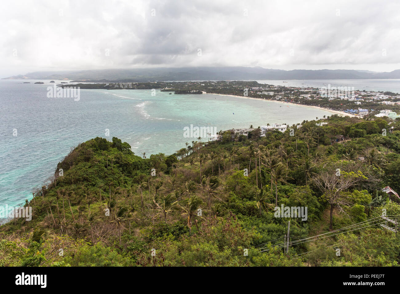 Blick über die Insel Boracay auf den Philippinen. Stockfoto