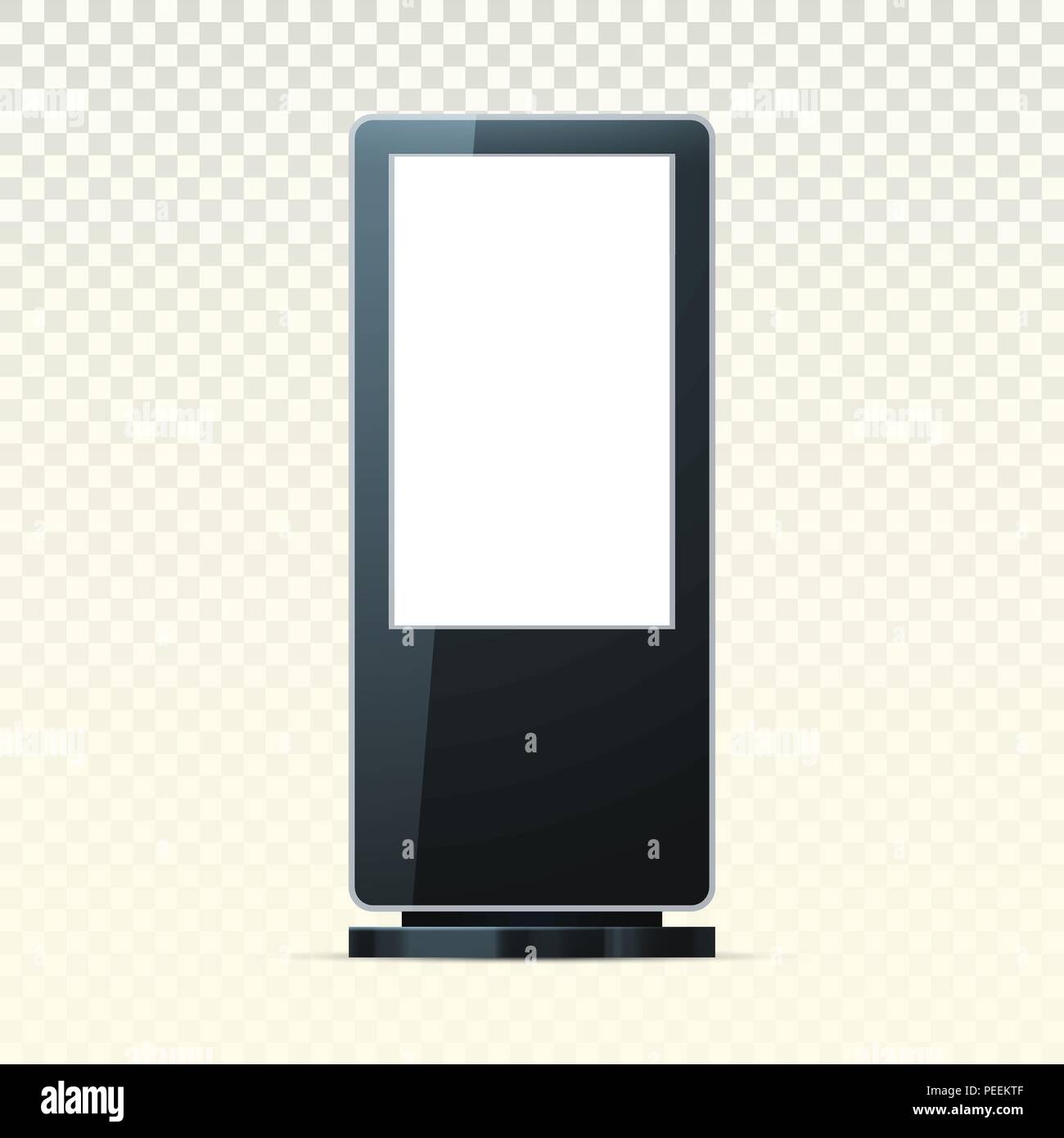 POS oder POI Werbung stehen auf transparent. Retail ads Banner oder Handel leeres Namensschild Mockup, digital Lightbox oder Beschilderungen für Poster, Citylight. Wirtschaftsförderung und kommerziellen board Thema Stock Vektor