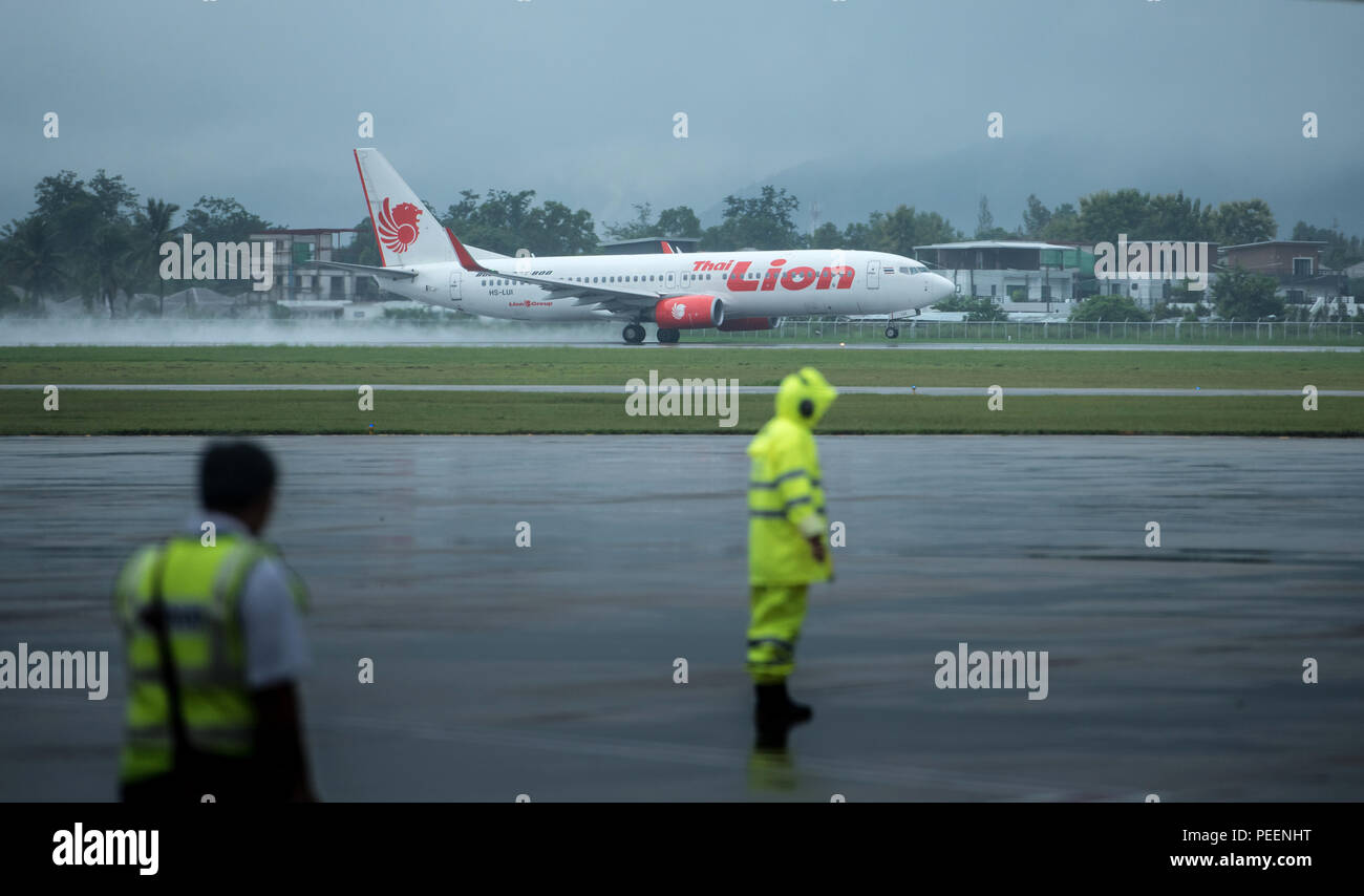Chiangmai, Thailand, 27. Juli 2018: Thai Lion Air Reg. Nr. HS-LUI B 737-8 GP Flug TLM 515 von CNX Start zu DMK Stockfoto