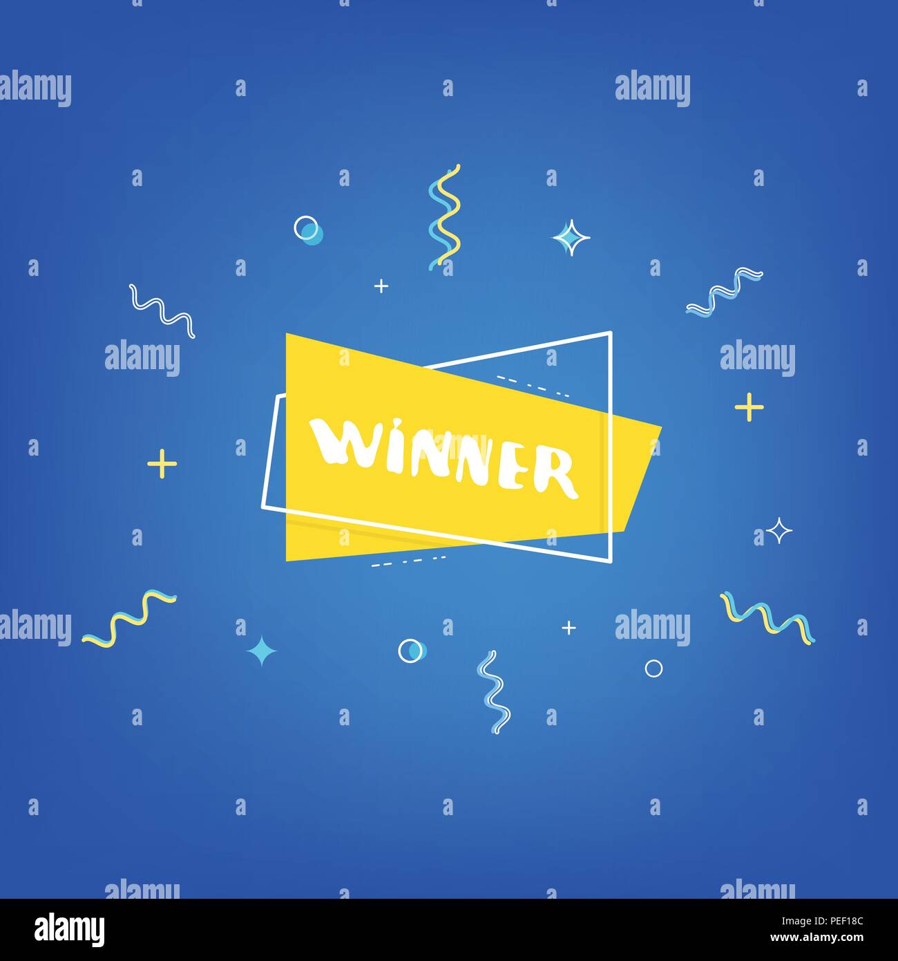 Platz Sieger Bild mit Rahmen. Handschriftliche doodle-Schriftzug. Element für Grafik Design - Banner, ad, Poster, Flyer, tag, Kupon, Karte. Vektor illus Stock Vektor