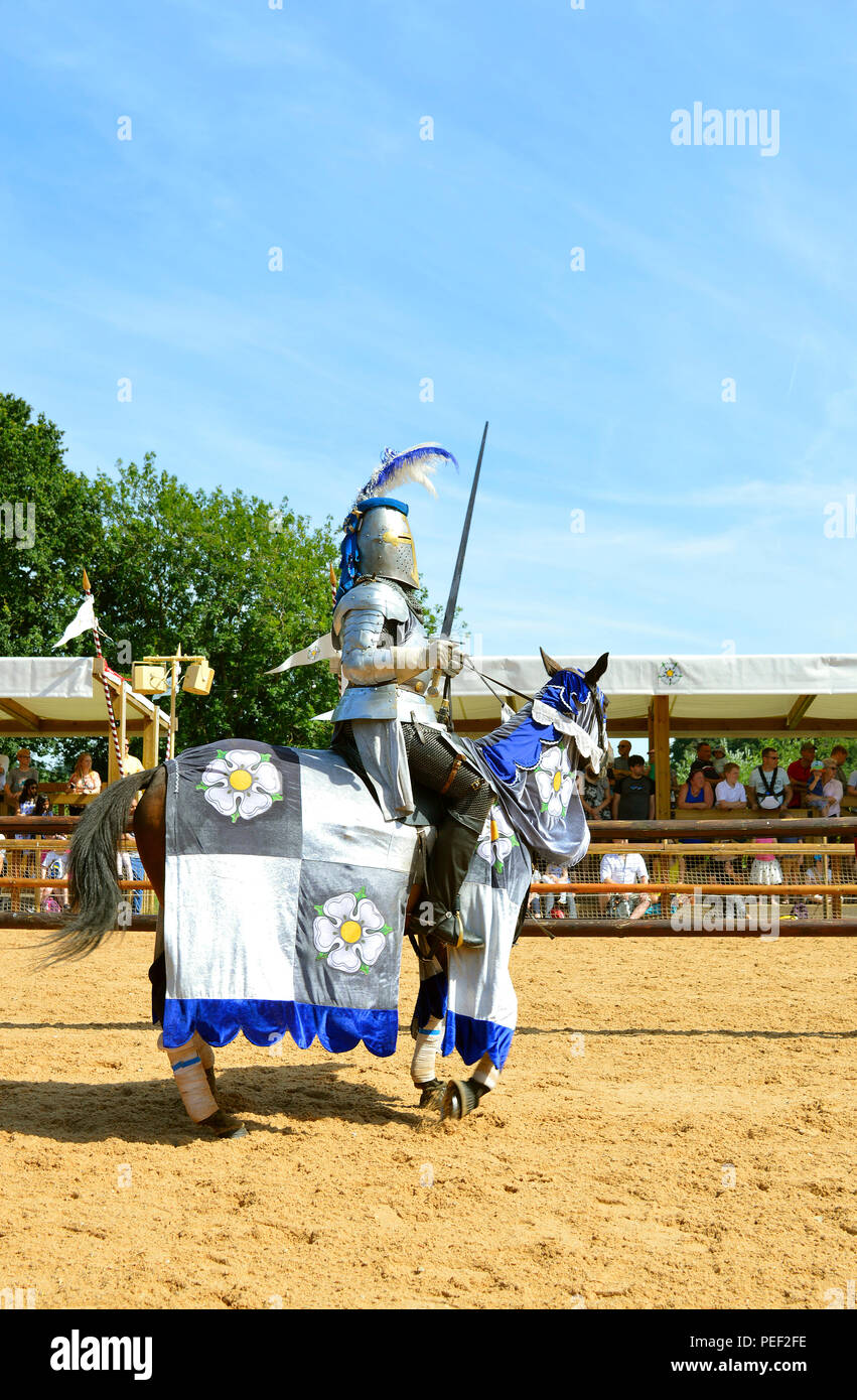Krieg der Rosen reenactment an der Warwick Castle Stockfoto