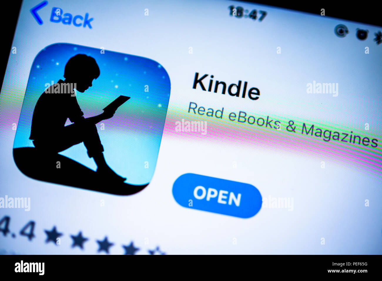 Amazon Kindle App, ebooks, die in der Apple App Store, App Symbol, Display, iPhone, iOS, Smartphone, Nahaufnahme, Deutschland Stockfoto