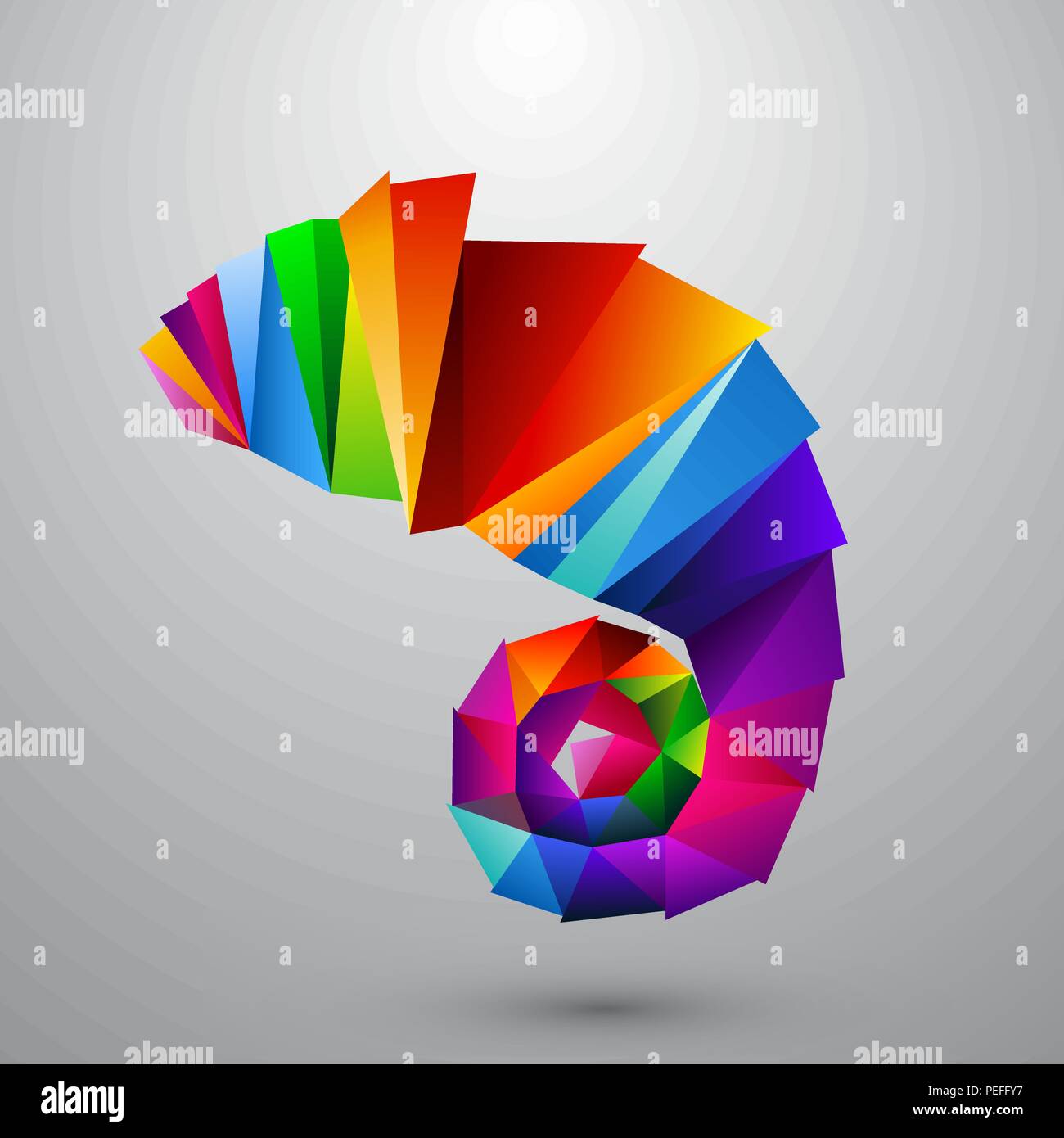 Chameleon aus farbigen Dreiecke. Logo Stock Vektor