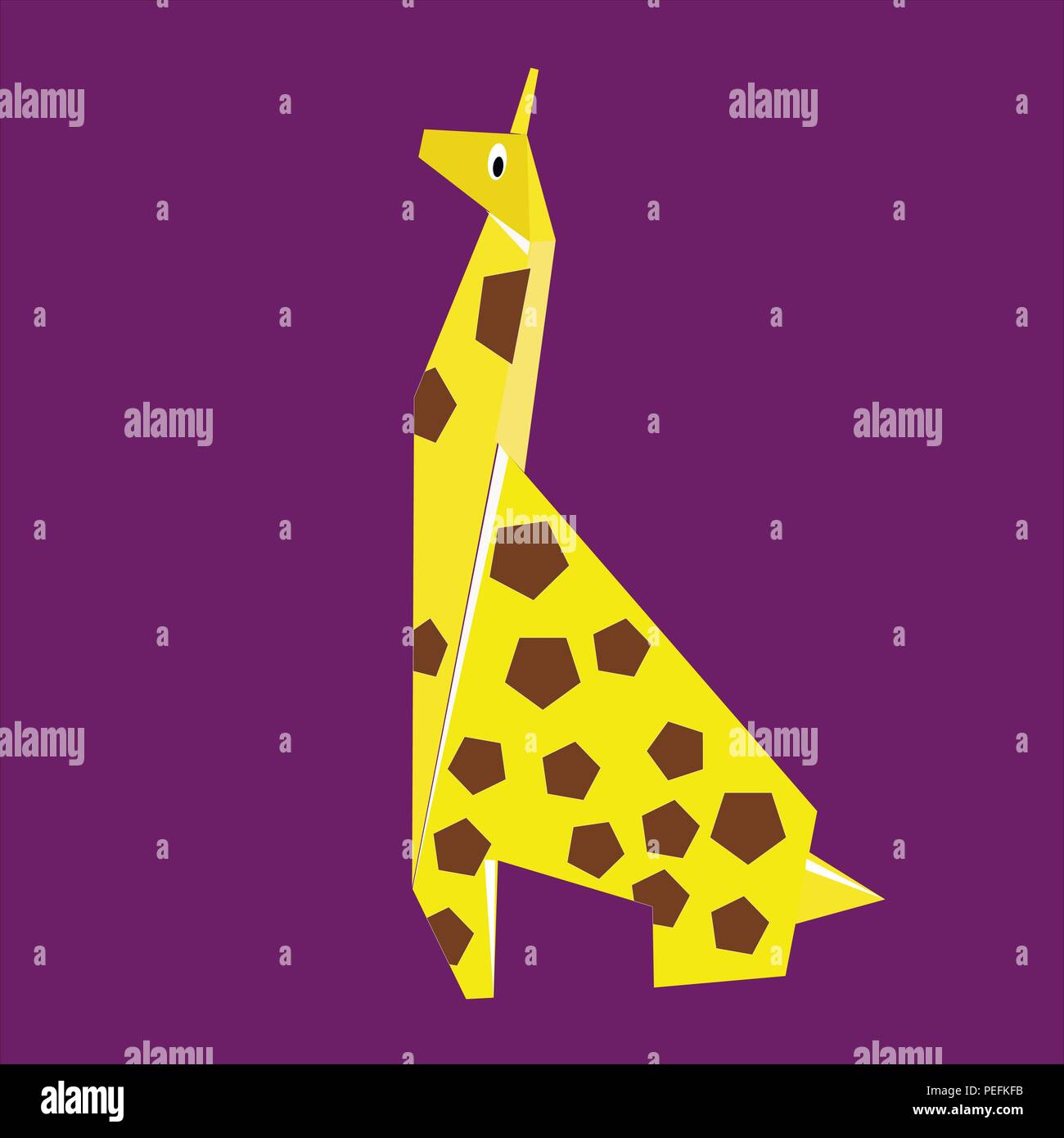 Papier, Gelb Giraffe Stock Vektor