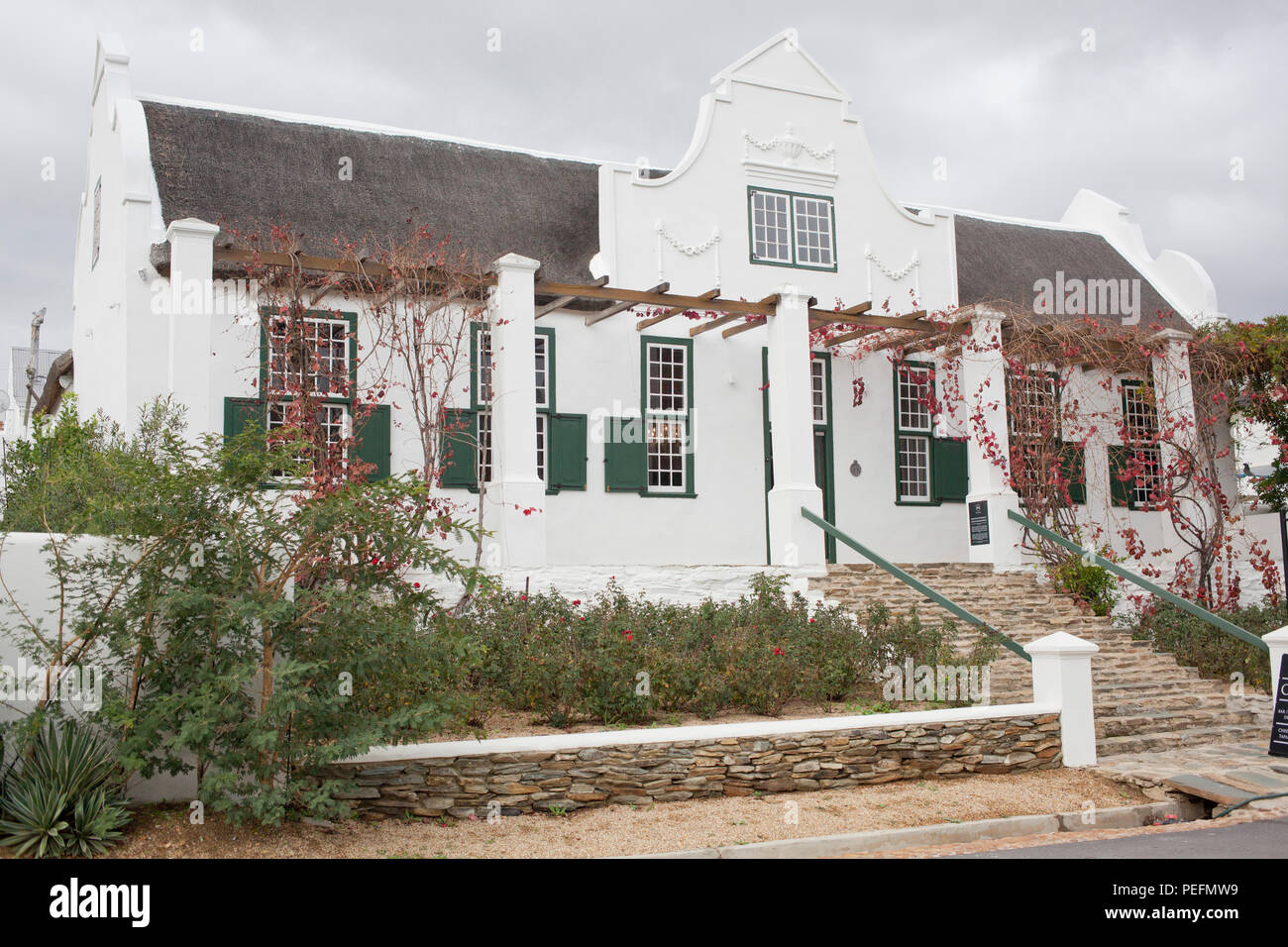 Cape Dutch style Ferienhaus in Tulbagh, Südafrika Stockfoto
