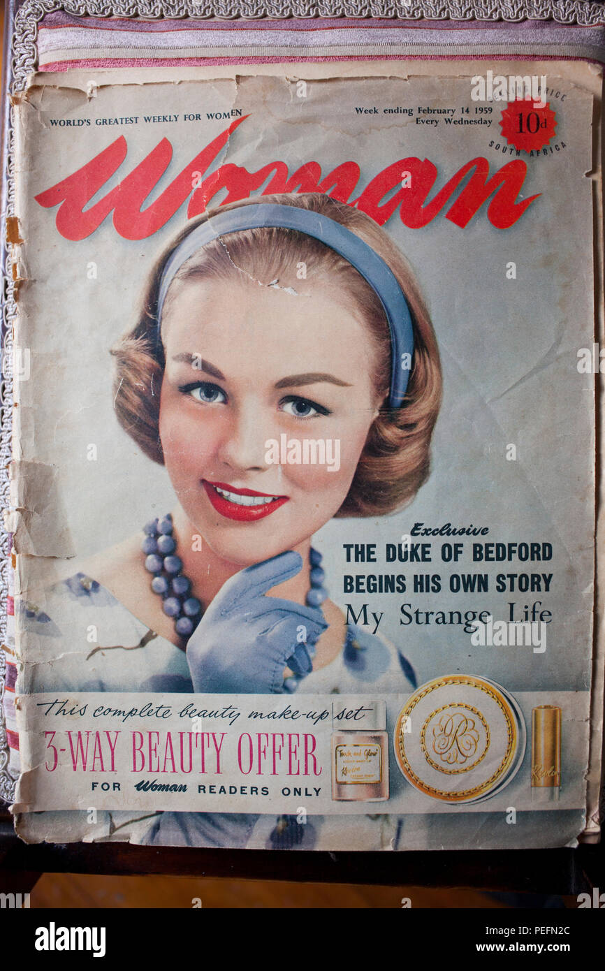 Jahrgang Magazin Frau Stockfoto