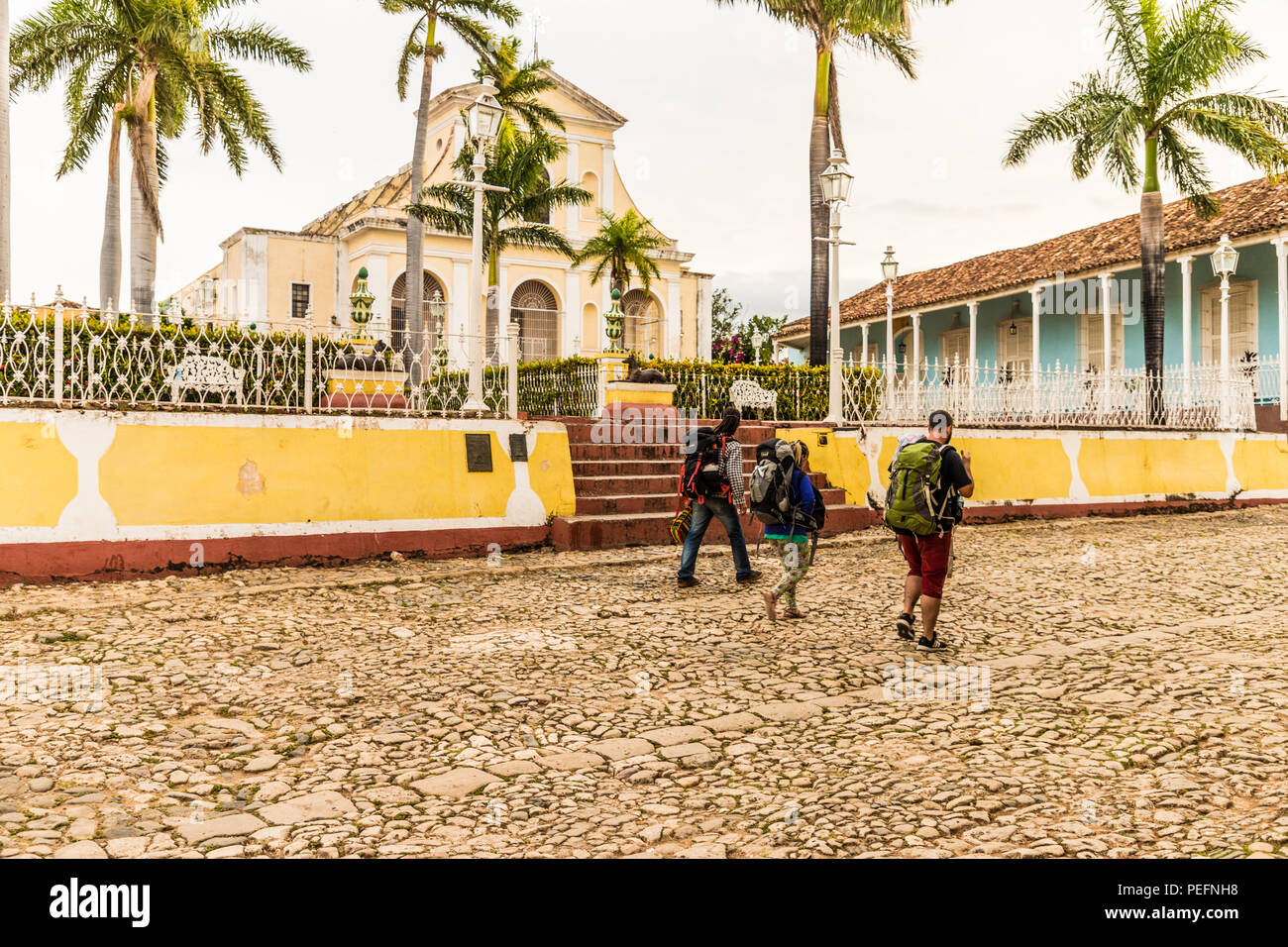 Ein Blick auf die Plaza Mayor in Trinidad Kuba Stockfoto