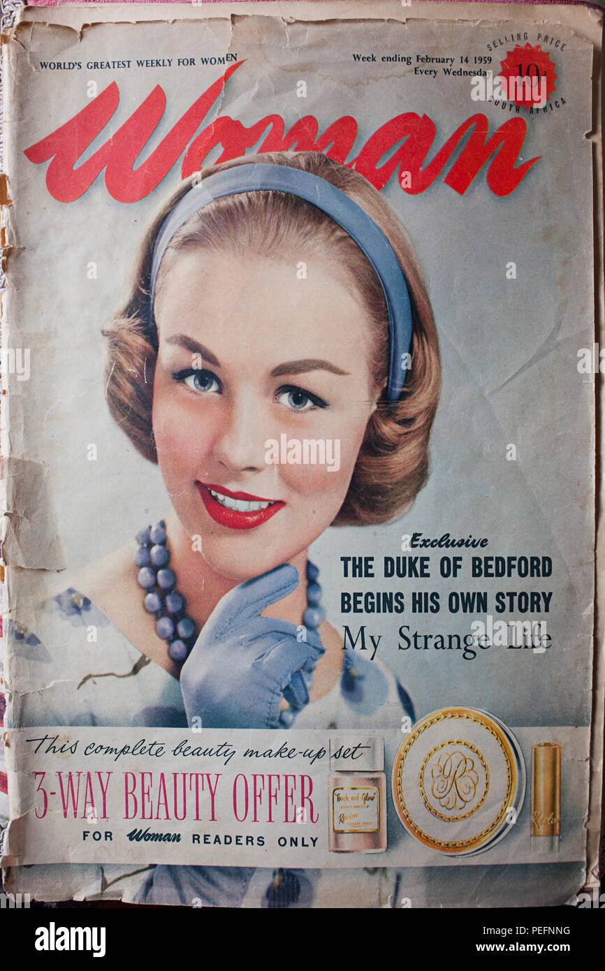 Jahrgang Magazin Frau Stockfoto