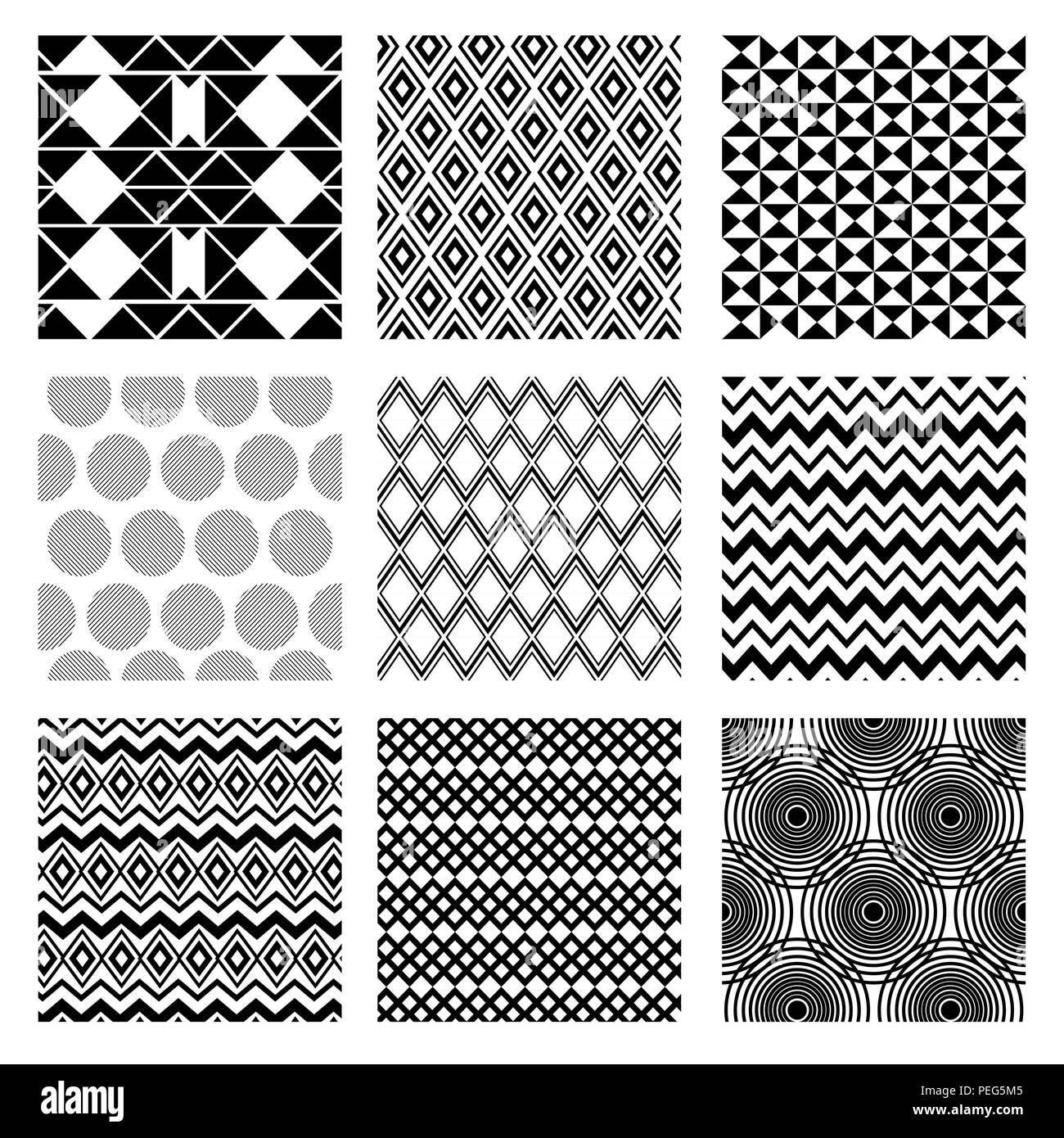 Zahlen geometrics monochromen Hintergründen Vector Illustration Design Stock Vektor