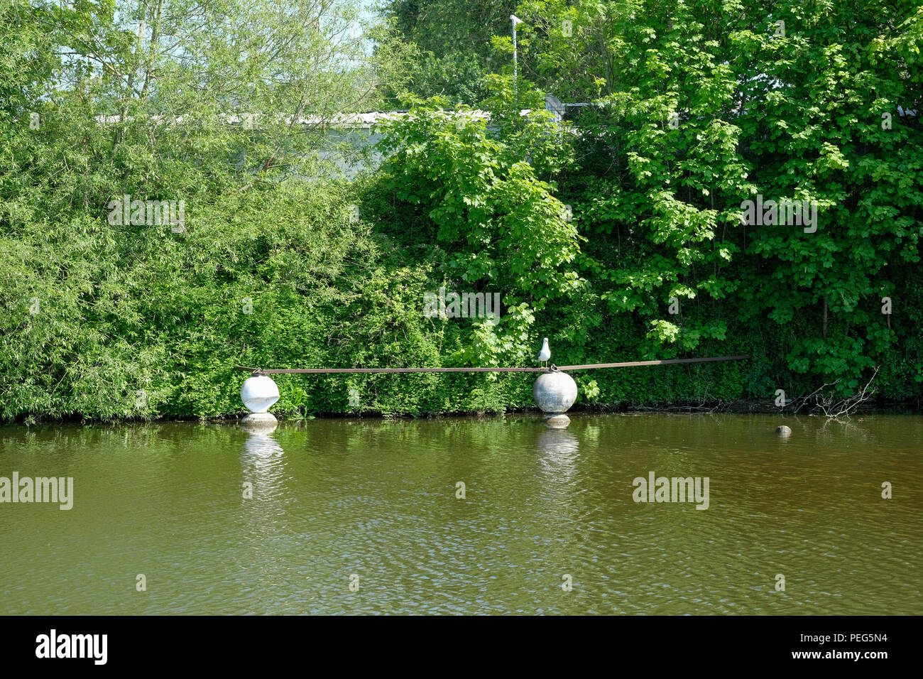 Bojen an Hempsted in der Nähe von Gloucester Gloucester und Schärfe auf den Kanal Stockfoto