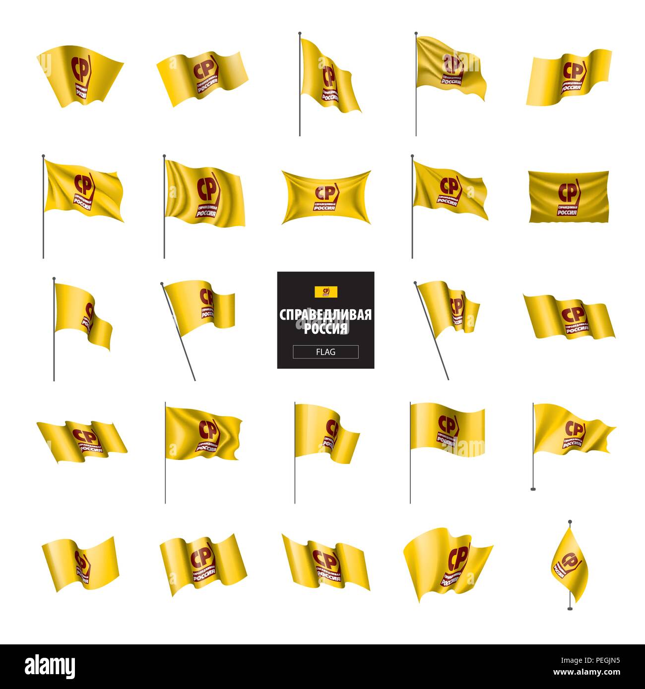 Flagge der russischen Partei Messe Russland. Vector Illustration auf weißem Hintergrund Stock Vektor