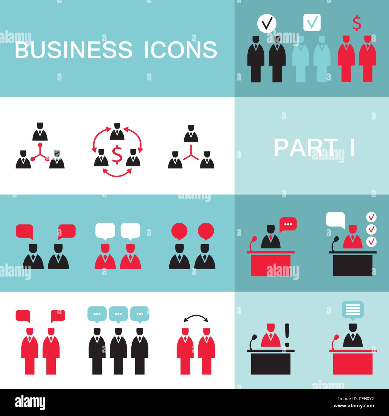 Satz von Web Icons für Geschäft, Finanzen, Büro, Kommunikation, Human Resources Stock Vektor