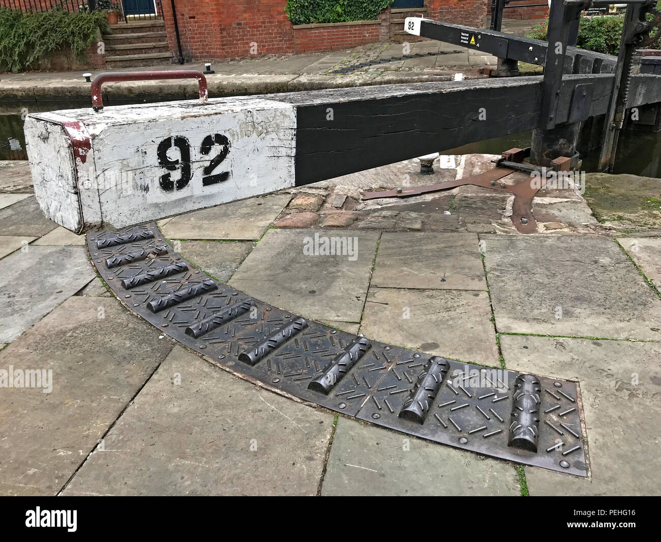 Lock 92, Rochdale Canal, Castlefield, Manchester, North West England, Großbritannien, M3 4LZ Stockfoto