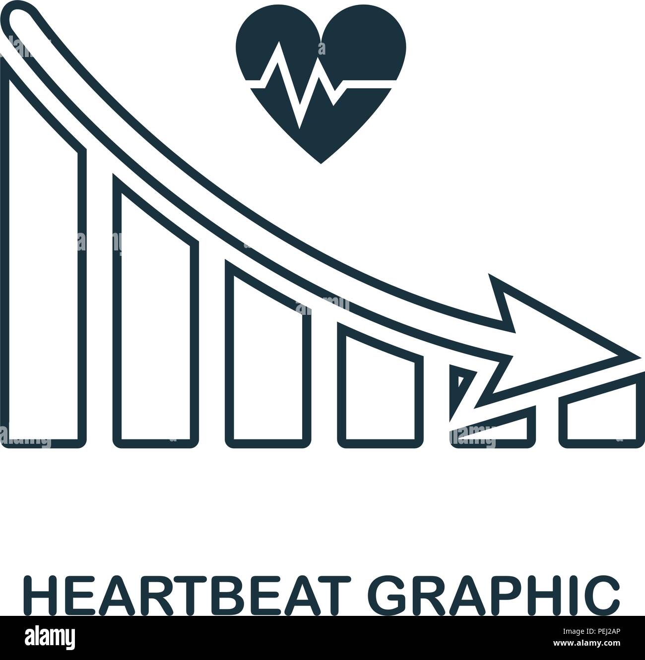 Heartbeat verringern das Symbol Grafik. Mobile App, Druck, Web site Symbol. Einfaches Element singen. Monochrome Herzschlag verringert das Symbol Grafik illustration Stock Vektor