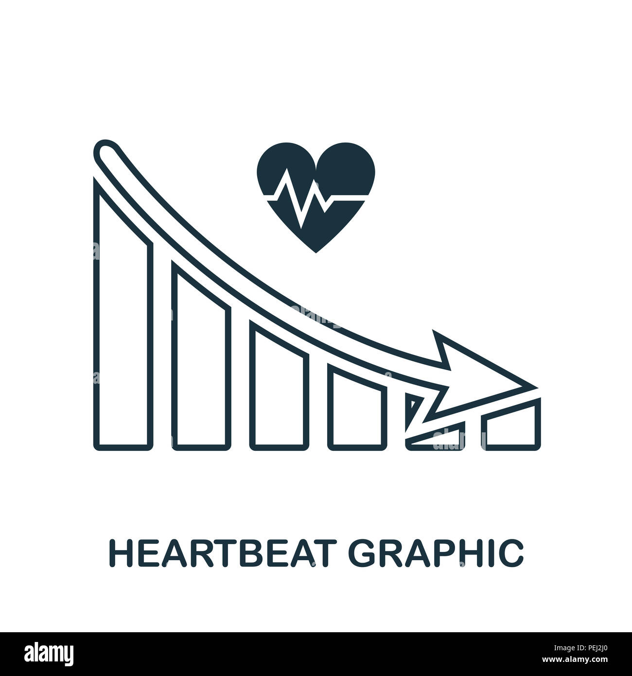 Heartbeat verringern das Symbol Grafik. Mobile App, Druck, Web site Symbol. Einfaches Element singen. Monochrome Herzschlag verringert das Symbol Grafik illustration Stockfoto