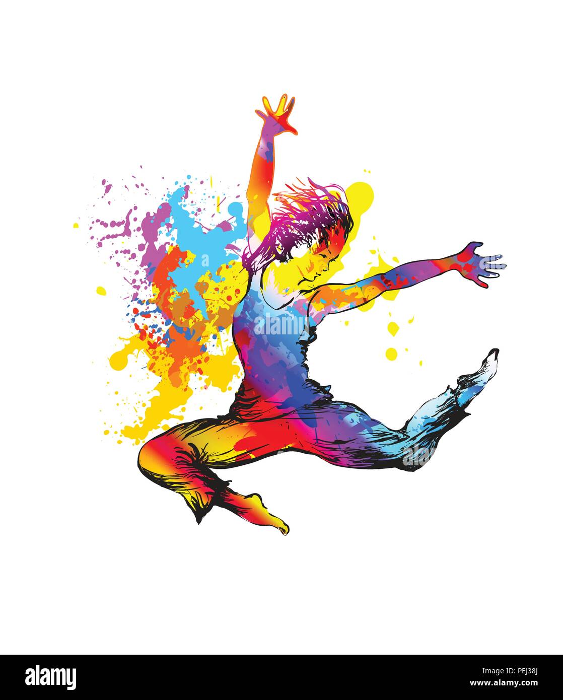 Hip hop Break Dancer Stock Vektor