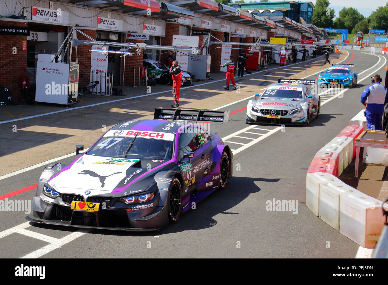 Joel Eriksson in seinem BMW in der DTM 2018 in Brands Hatch, Großbritannien Stockfoto