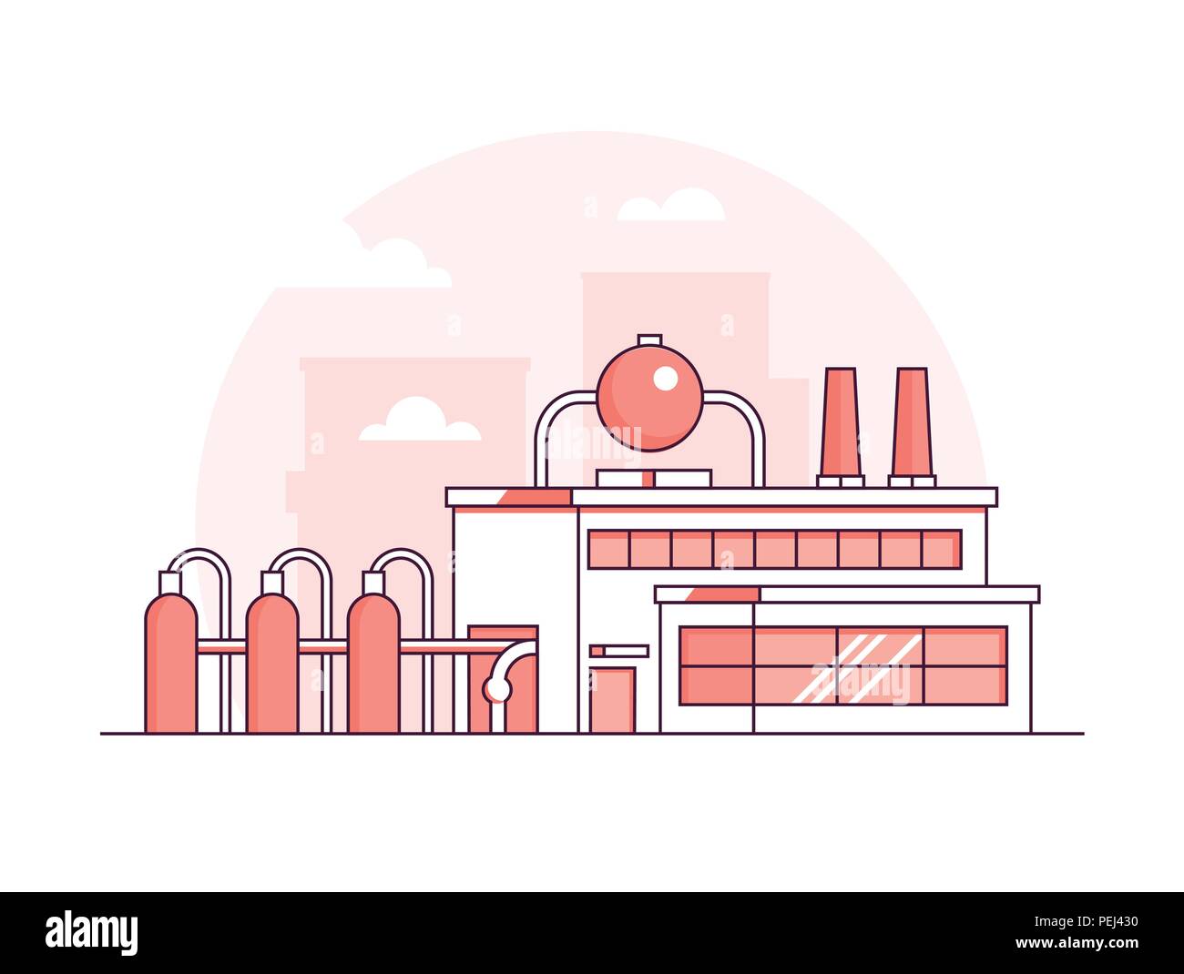 Factory - Moderne thin line Design Vector Illustration Stock Vektor