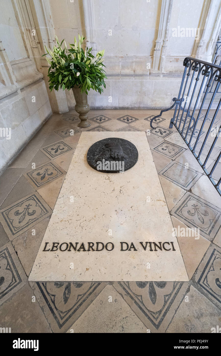 Leonardo Da Vinci Grab in Amboise, Frankreich Stockfoto