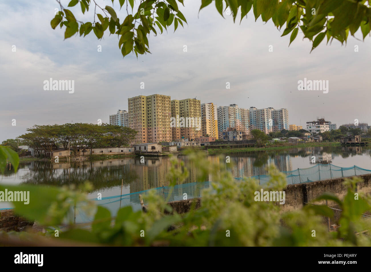 Verzweifelt, Urbanisierung, Dhaka Stockfoto