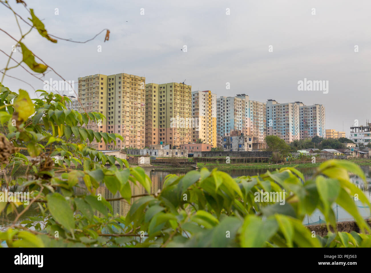 Verzweifelt, Urbanisierung, Dhaka Stockfoto