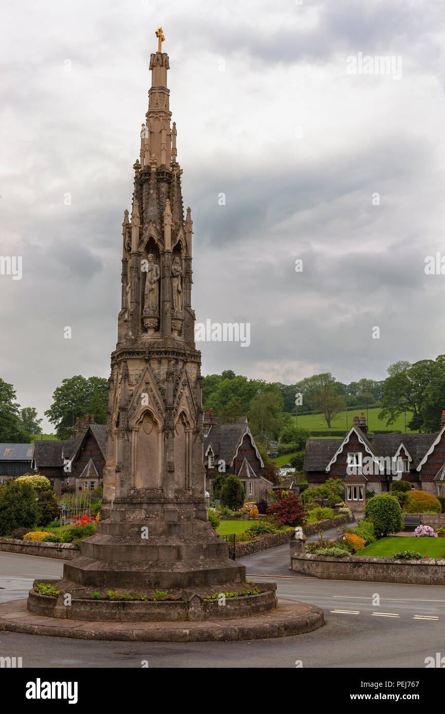 Die Mary Watt Russell Memorial Cross, Ilam, Staffordshire Stockfoto