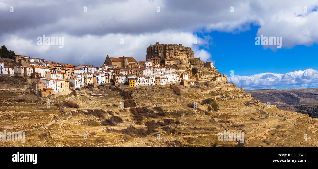 Beeindruckende Cervera del Maestre Dorf, Castellon, Spanien. Stockfoto