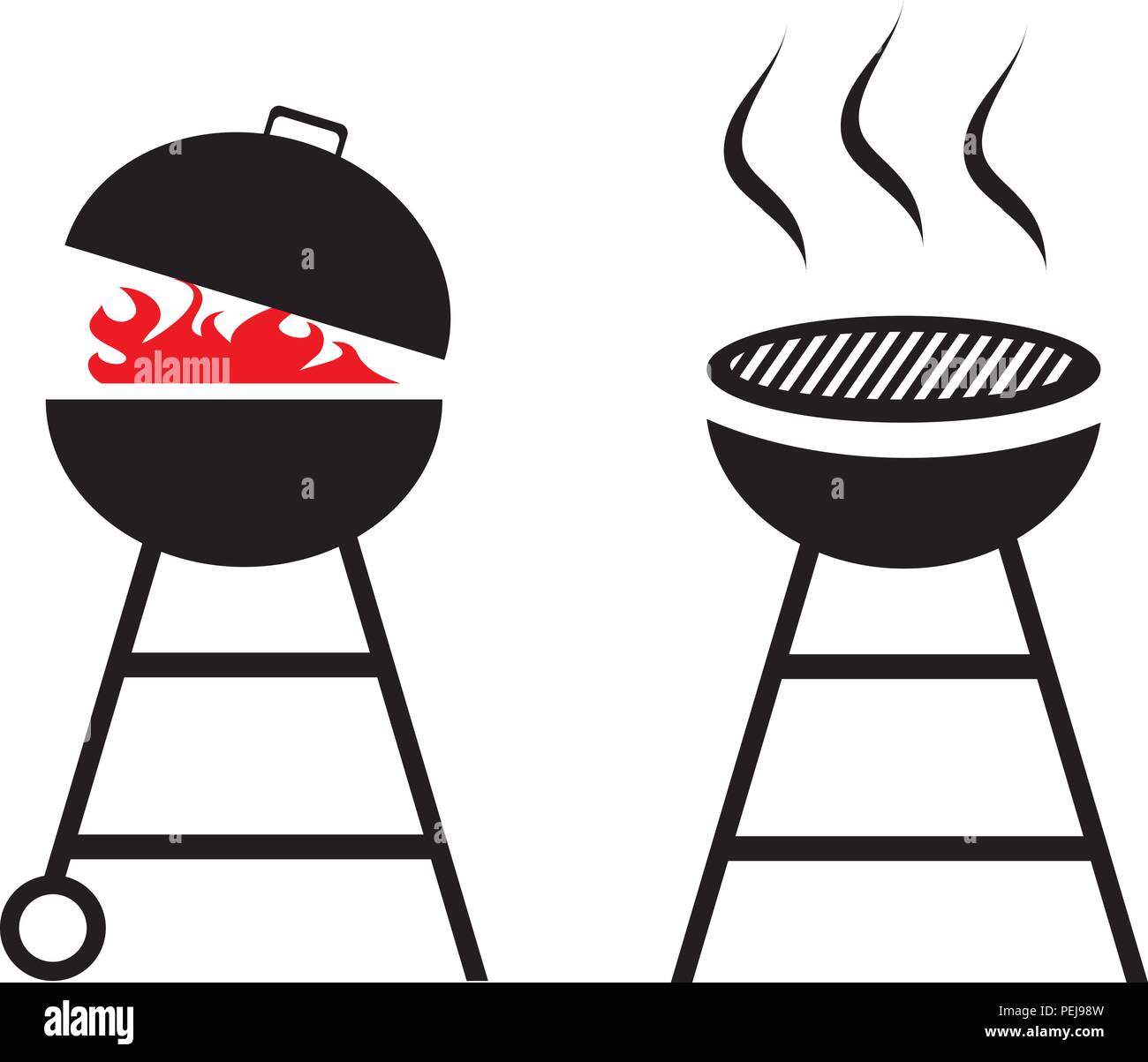 Vector Abbildung: einen Grill im Freien Stock Vektor